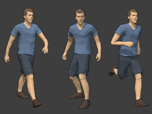 rigged lowpoly male character - jack 3D Model