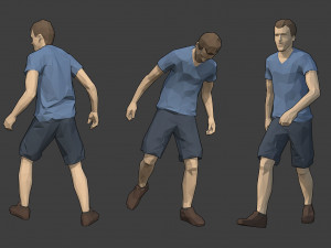 rigged lowpoly male character - jack Modelo 3D