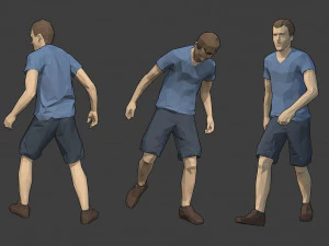 rigged lowpoly male character - jack 3D Model