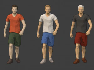rigged lowpoly male character - jack 3D Model
