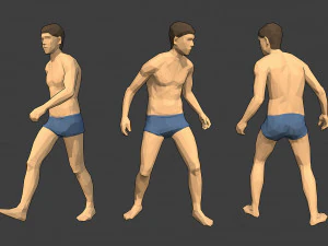 rigged lowpoly male character - jim 3D Model
