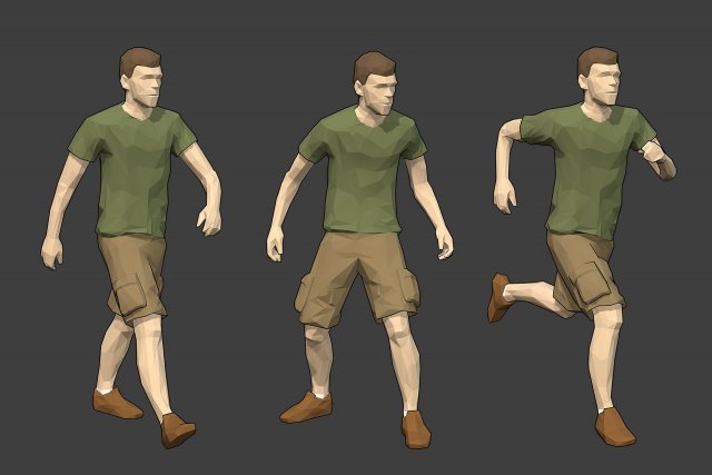 rigged lowpoly male character - luke Modelo 3D .c4d .max .obj .3ds .fbx .stl .blend 