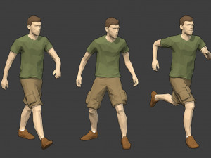 rigged lowpoly male character - luke 3D Model