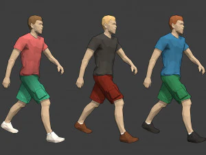rigged lowpoly male character - luke 3D Model