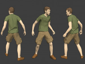 rigged lowpoly male character - luke Modelo 3D