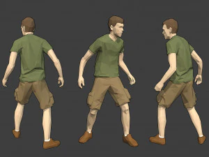 rigged lowpoly male character - luke 3D Model