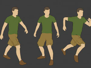 rigged lowpoly male character - luke 3D Model