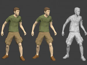 rigged lowpoly male character - luke 3D Model