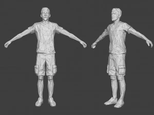 rigged lowpoly male character - luke 3D Model