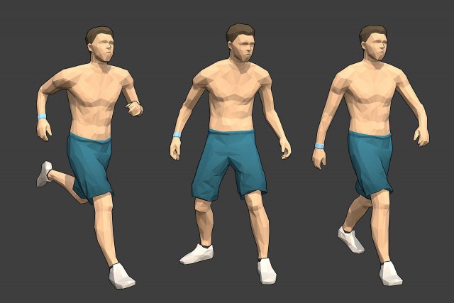 rigged lowpoly male character - max 3D Model .c4d .max .obj .3ds .fbx .stl .blend 