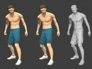 rigged lowpoly male character - max 3D Model