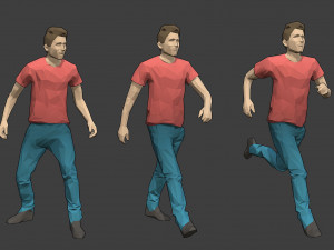 rigged lowpoly male character - tim 3Dモデル
