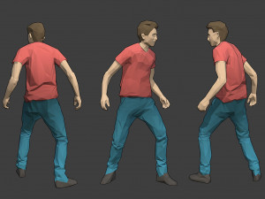 rigged lowpoly male character - tim Modelo 3D