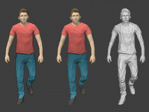rigged lowpoly male character - tim Modelo 3D