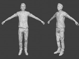 rigged lowpoly male character - tim Modelo 3D