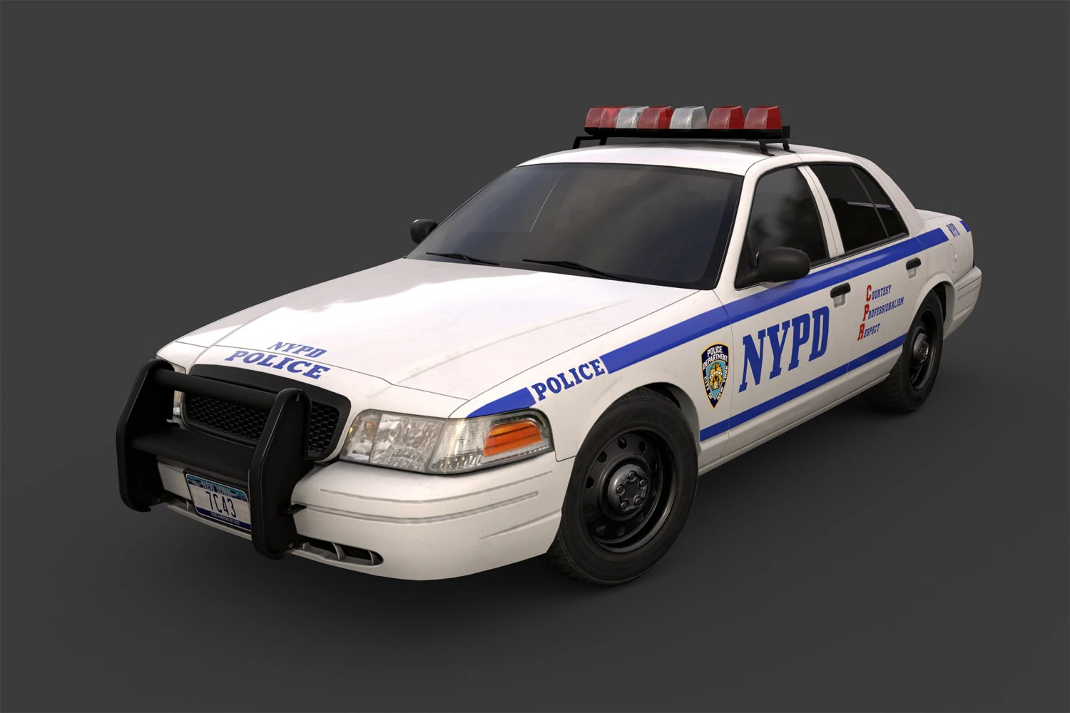 new york police car 3D Model .c4d .max .obj .3ds .fbx .stl .blend 