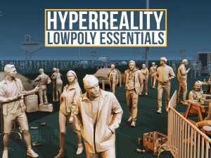 초현실성 Lowpoly 필수품 3D 모델