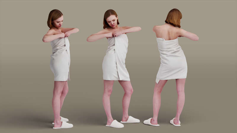 Girl in Towel Model 3D .c4d .max .obj .3ds .fbx .stl .blend 