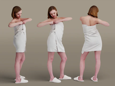 Garota de toalha Modelo 3D