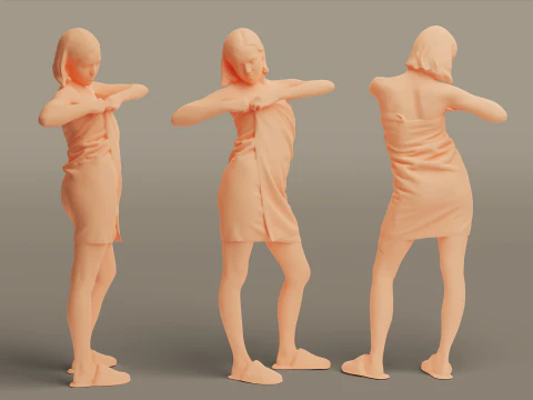 Garota de toalha Modelo 3D