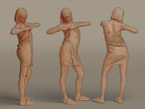 Garota de toalha Modelo 3D