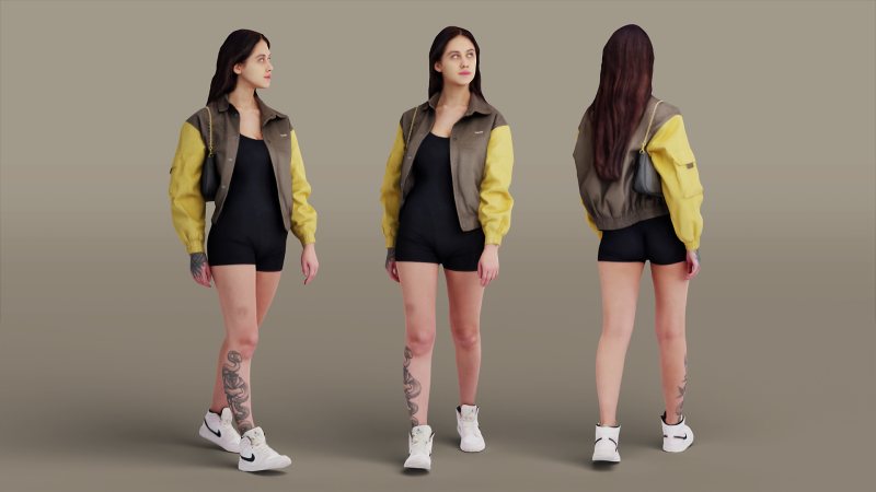 Girl in Nike Modelo 3D .c4d .max .obj .3ds .fbx .stl .blend 