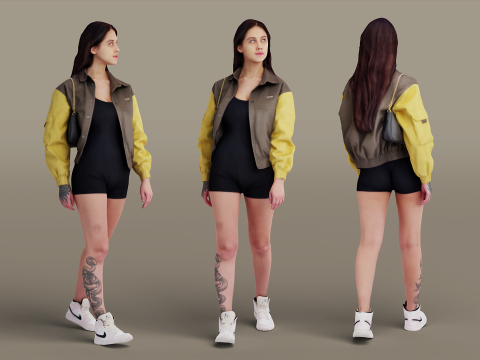 Girl in Nike Modelo 3D in Mujer 3DExport