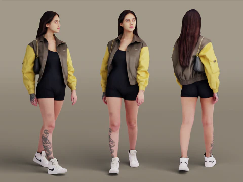 Girl in Nike 3D Model