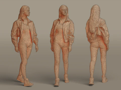 Girl in Nike 3D Model