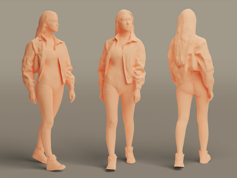 Girl in Nike Modelo 3D