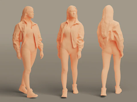 Girl in Nike 3D Model