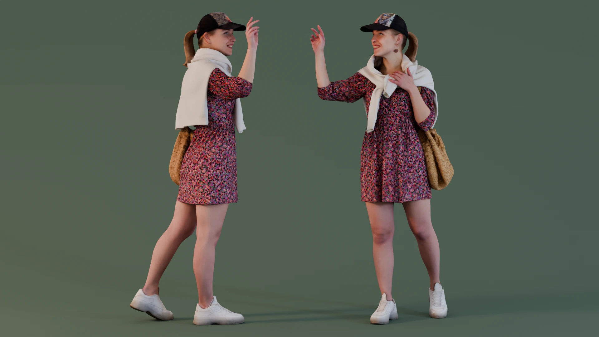 Floral Girl 3D Model .c4d .max .obj .3ds .fbx .stl .blend 