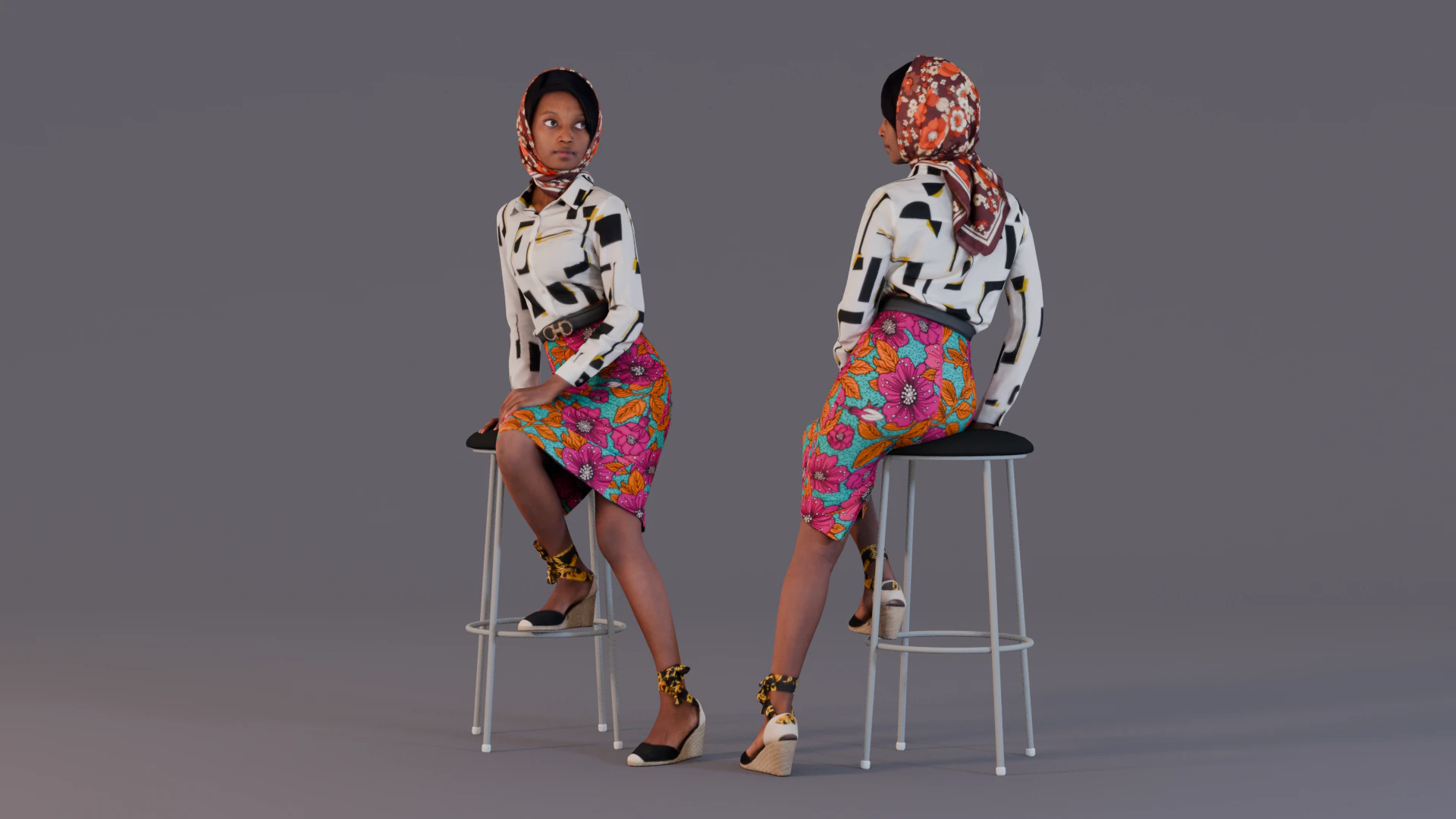 Elegant Woman 3D Model .c4d .max .obj .3ds .fbx .stl .blend 