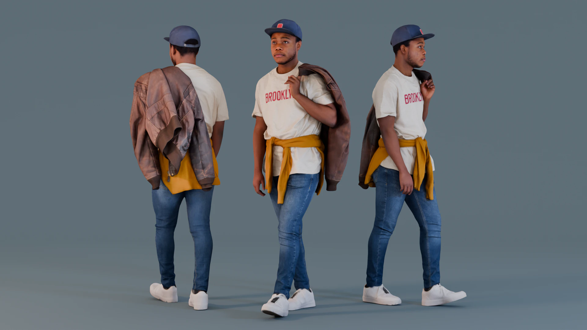 ブルックリンの相棒は歩いている 3Dモデル .c4d .max .obj .3ds .fbx .stl .blend 