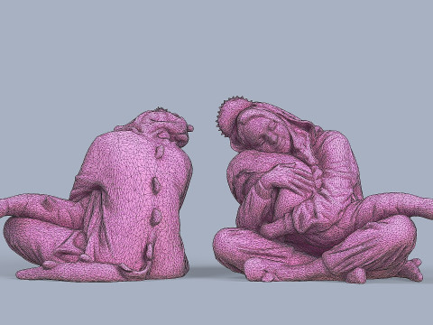 Cute Girl in Pajamas 3D-Modell