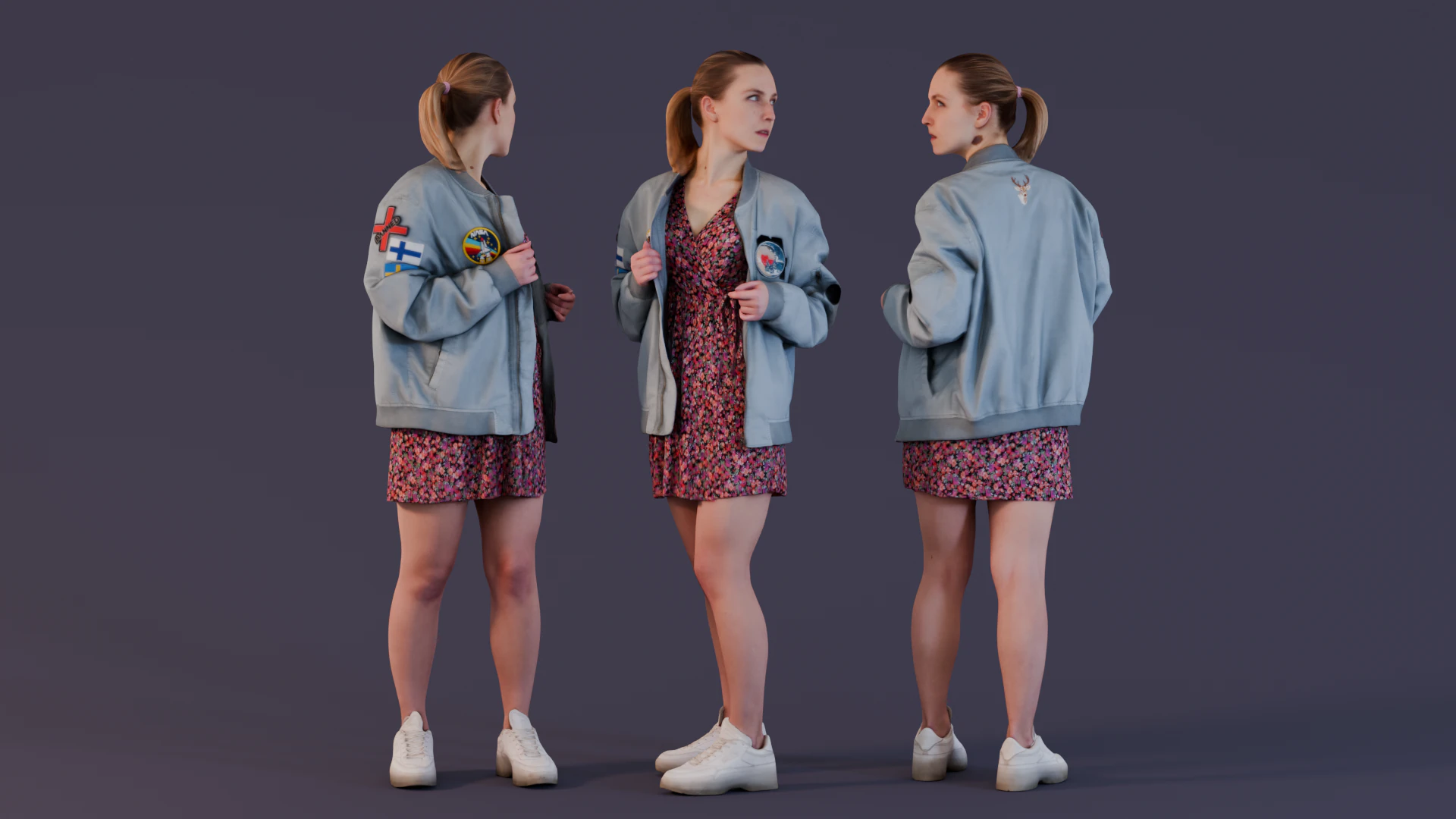 She Looked Around 3D Model .c4d .max .obj .3ds .fbx .stl .blend 