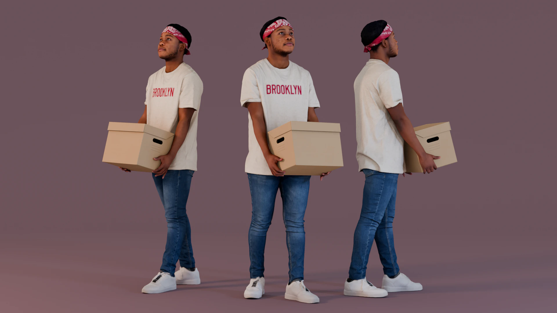Buddy with Box 3D Model .c4d .max .obj .3ds .fbx .stl .blend 