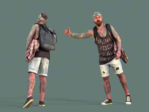 Hitchhiker GuyHitchhiker Guy 3D Model
