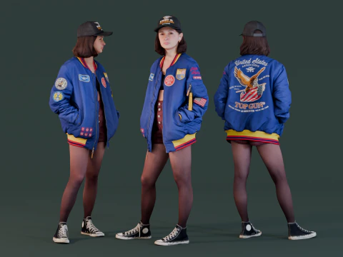 건방진 소녀 3D 모델