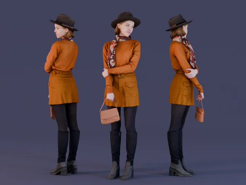 Signora di Broadway Modello 3D