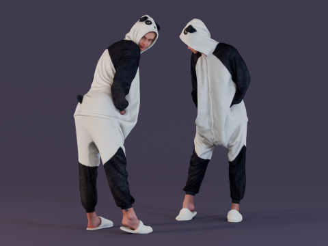 In a panda costume 3Dモデル