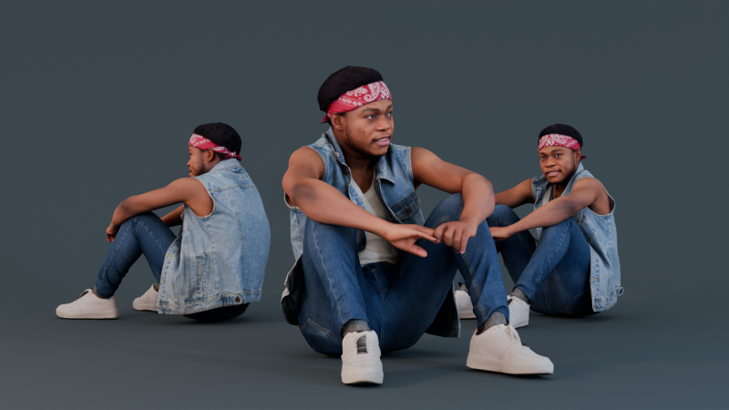 Streetwise Rest - Buddy Sitting 3D Model .c4d .max .obj .3ds .fbx .stl .blend