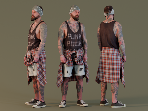 Punk Rock Dude 3Dモデル
