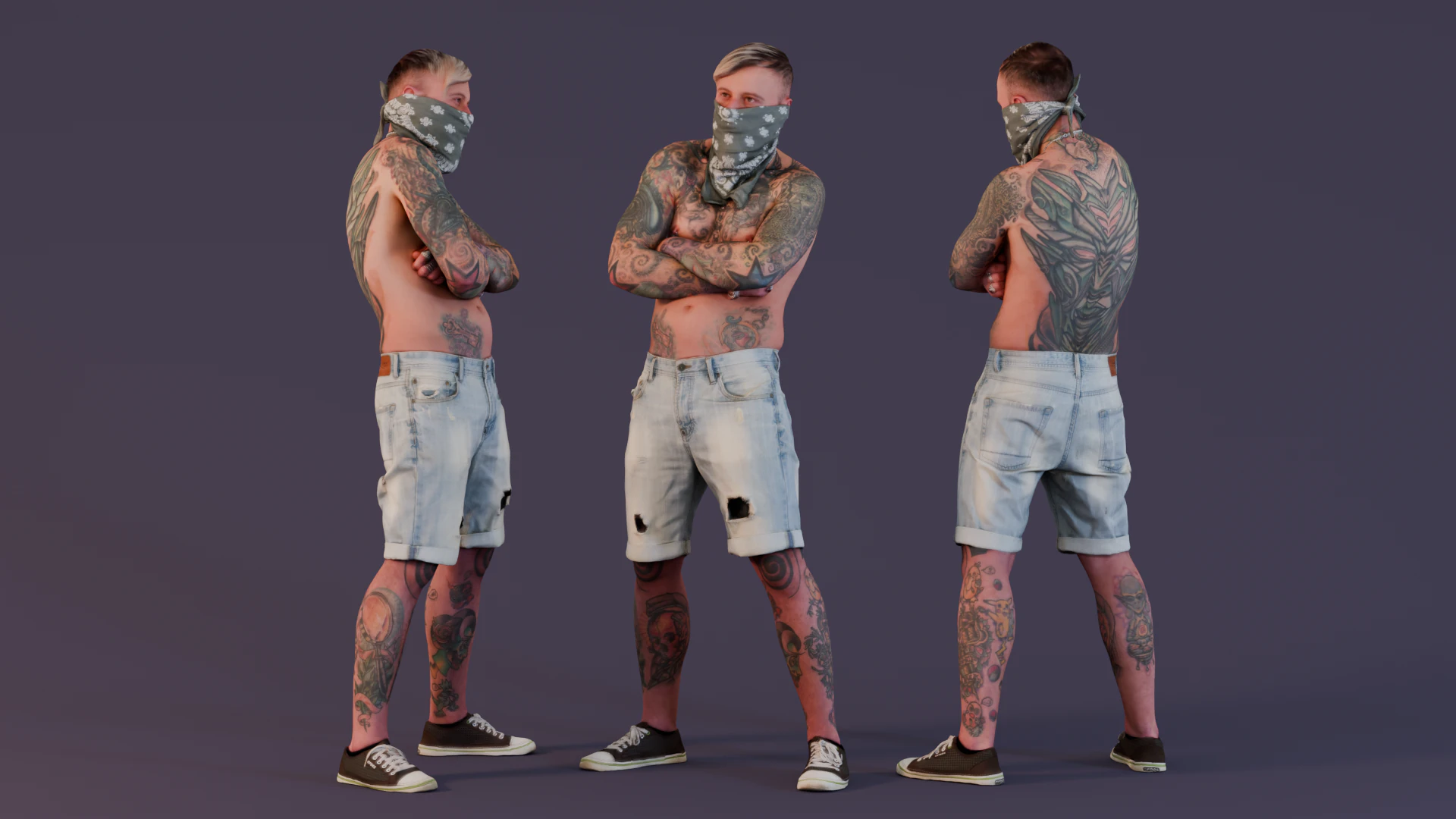 Tattooed Bully 3D Model .c4d .max .obj .3ds .fbx .stl .blend 