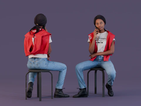 Chat t&eacute;l&eacute;phonique occasionnel Modèle 3D