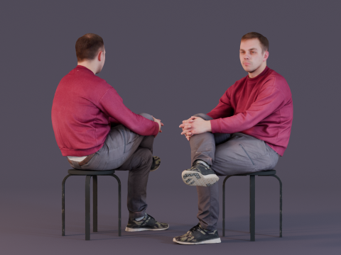 Guy Sits Cross-legged 3Dモデル