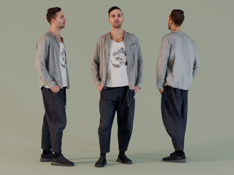 Guy in Bakaru Pants 3Dモデル
