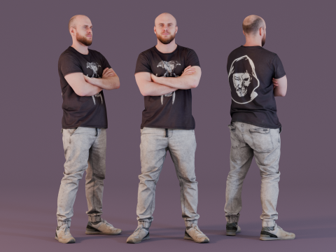 Brutal Bald Guy 3D Model