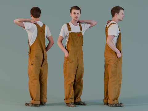 Young boy in jumpsuit 3Dモデル