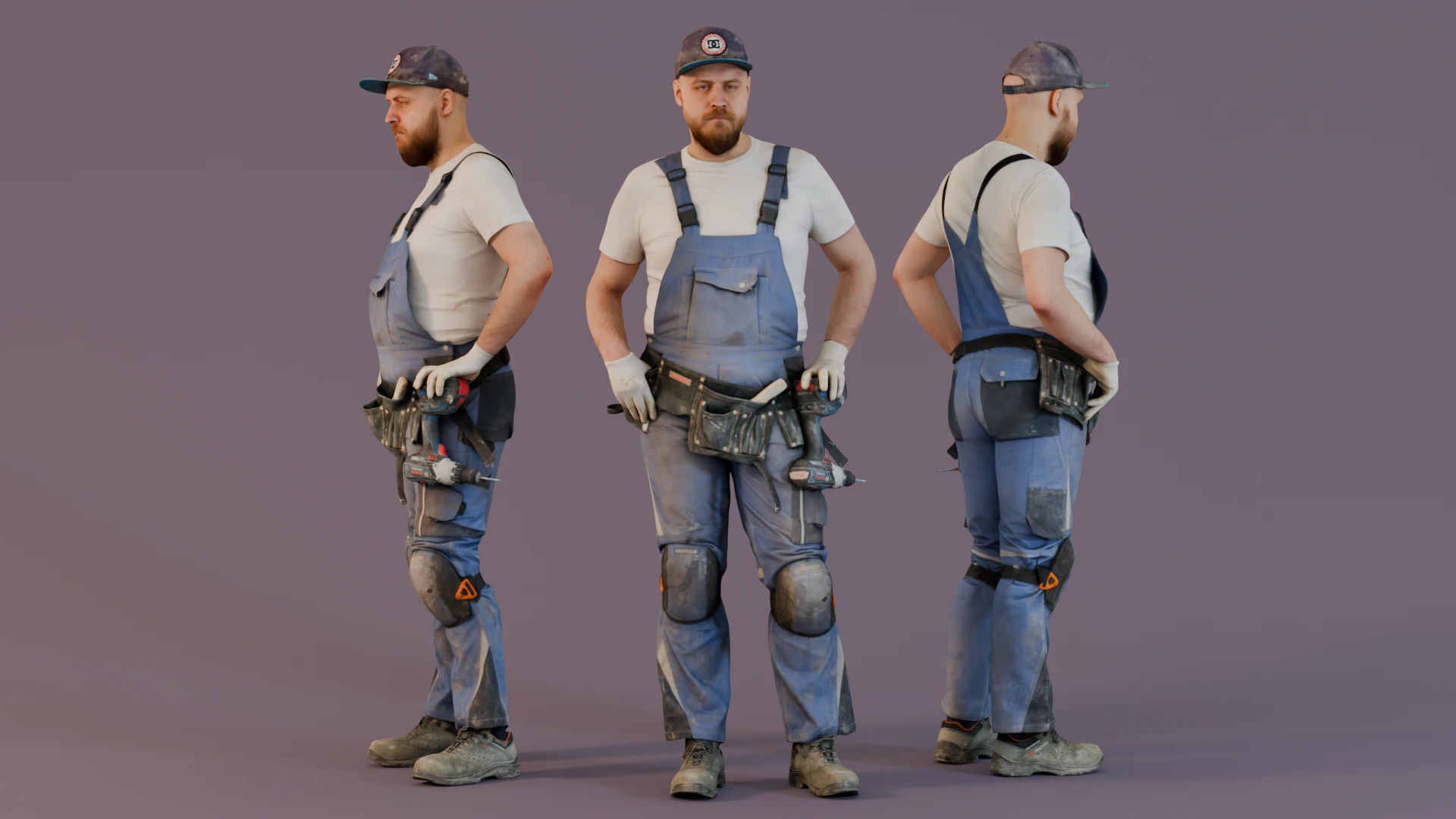 Лисий будівельник стоячи 3D Модель .c4d .max .obj .3ds .fbx .stl .blend 